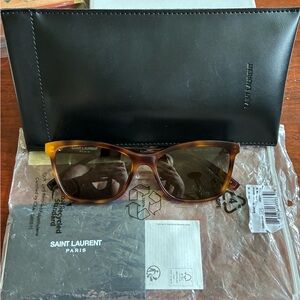 Saint Laurent- Authentic 🍀 Full inclusion (no box) Tortoise Shell Sunglasses
